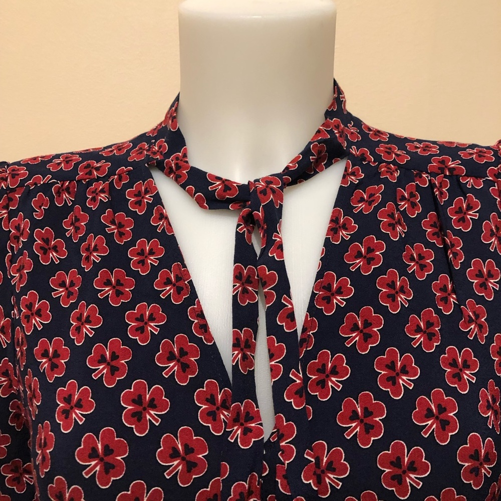 GAP👗LONG-SLEEVES V-NECKLACE TIE DRESS Size 2 - Picture 10 of 14